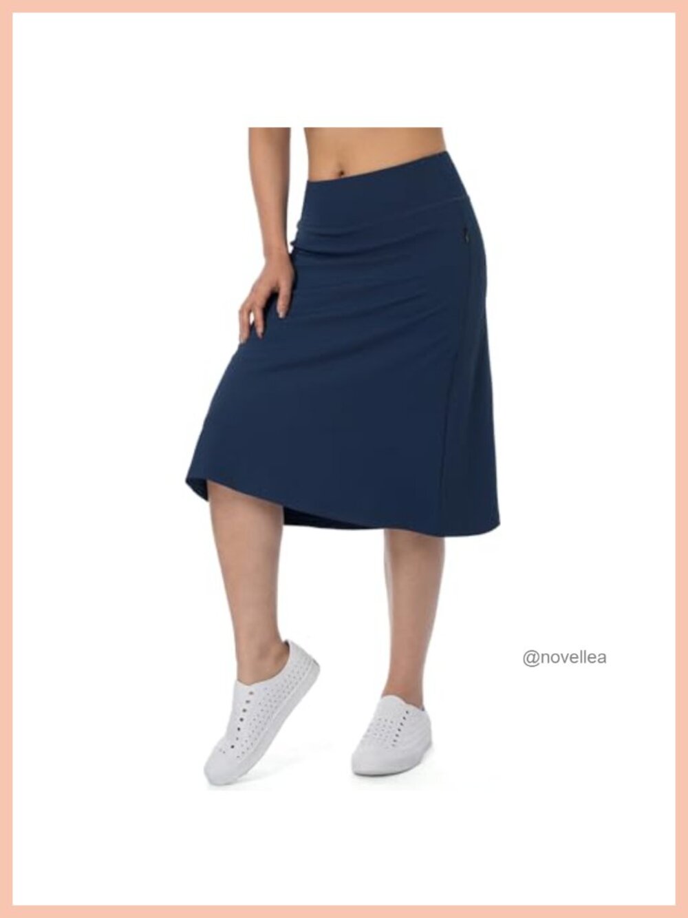 Midi Knee Length Skorts Skirts with Zipper Pockets 26" Long Swim Skorts with